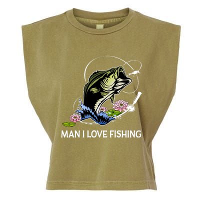 MILF Man I Love Fishing Funny Fishing Design Garment-Dyed Women's Muscle Tee