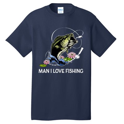 MILF Man I Love Fishing Funny Fishing Design Tall T-Shirt