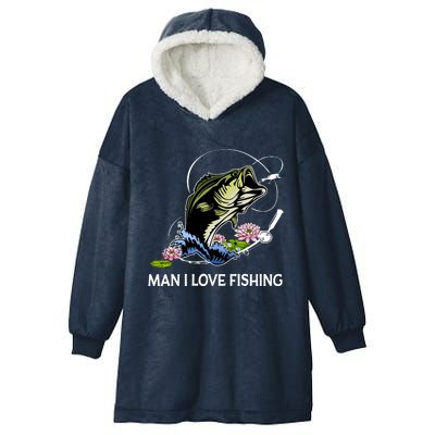 MILF Man I Love Fishing Funny Fishing Design Hooded Wearable Blanket