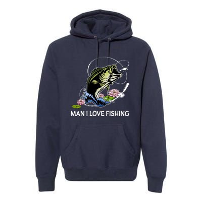 MILF Man I Love Fishing Funny Fishing Design Premium Hoodie