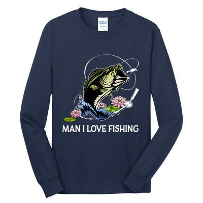 MILF Man I Love Fishing Funny Fishing Design Tall Long Sleeve T-Shirt