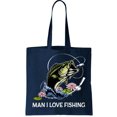 MILF Man I Love Fishing Funny Fishing Design Tote Bag