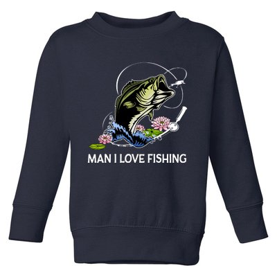 MILF Man I Love Fishing Funny Fishing Design Toddler Sweatshirt