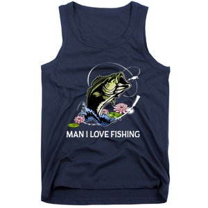 MILF Man I Love Fishing Funny Fishing Design Tank Top