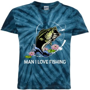 MILF Man I Love Fishing Funny Fishing Design Kids Tie-Dye T-Shirt