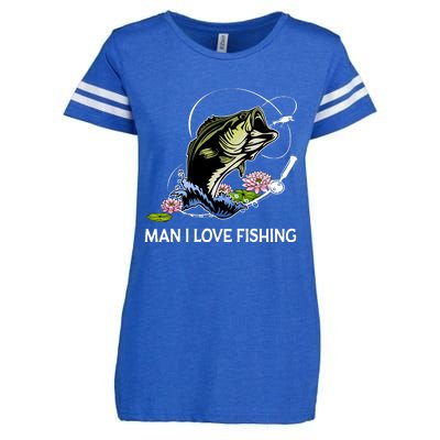 MILF Man I Love Fishing Funny Fishing Design Enza Ladies Jersey Football T-Shirt