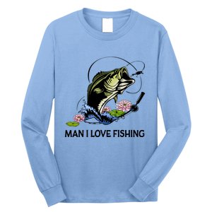 MILF Man I Love Fishing Funny Fishing Design Long Sleeve Shirt