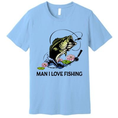 MILF Man I Love Fishing Funny Fishing Design Premium T-Shirt