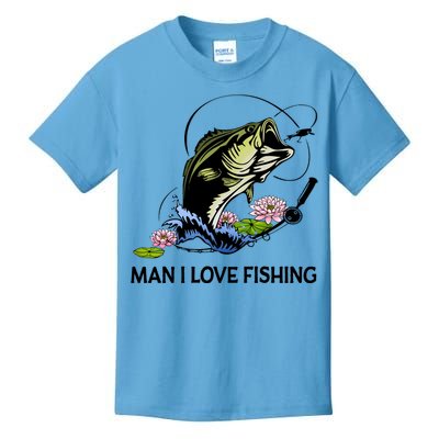 MILF Man I Love Fishing Funny Fishing Design Kids T-Shirt