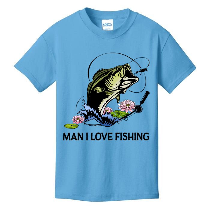 MILF Man I Love Fishing Funny Fishing Design Kids T-Shirt