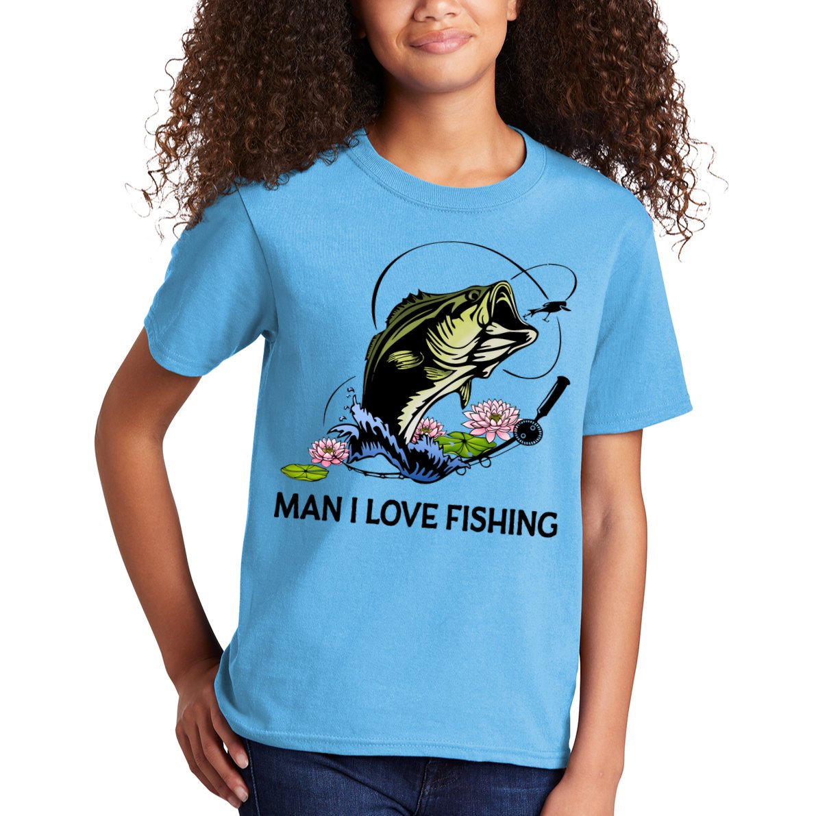 MILF Man I Love Fishing Funny Fishing Design Kids T-Shirt