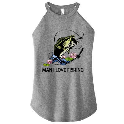 MILF Man I Love Fishing Funny Fishing Design Women's Perfect Tri Rocker Tank