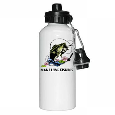 MILF Man I Love Fishing Funny Fishing Design Aluminum Water Bottle