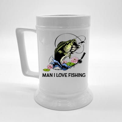 MILF Man I Love Fishing Funny Fishing Design Beer Stein