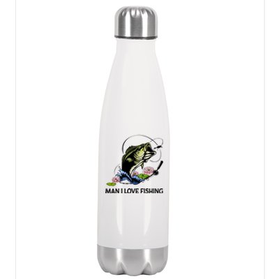 MILF Man I Love Fishing Funny Fishing Design Stainless Steel Insulated Water Bottle