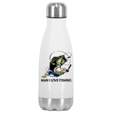 MILF Man I Love Fishing Funny Fishing Design Stainless Steel Insulated Water Bottle