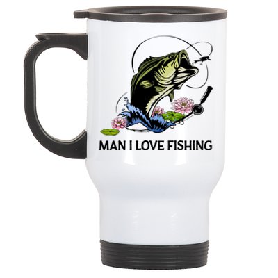 MILF Man I Love Fishing Funny Fishing Design Stainless Steel Travel Mug