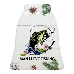 MILF Man I Love Fishing Funny Fishing Design Ceramic Bell Ornament