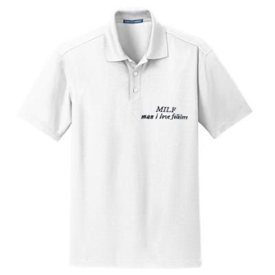 Milf Man I Love Folklore Dry Zone Grid Polo