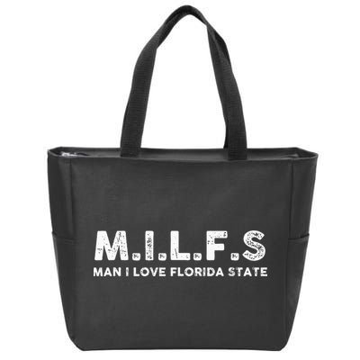 Milfs Man I Love Florida States Fl Vintage Zip Tote Bag
