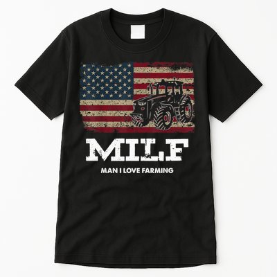 MILF Man I Love Farming Funny Farm Tractor Lover Tall T-Shirt