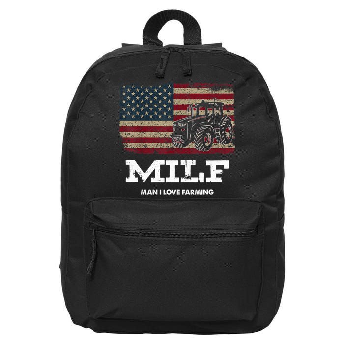 MILF Man I Love Farming Funny Farm Tractor Lover 16 in Basic Backpack