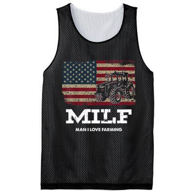 MILF Man I Love Farming Funny Farm Tractor Lover Mesh Reversible Basketball Jersey Tank