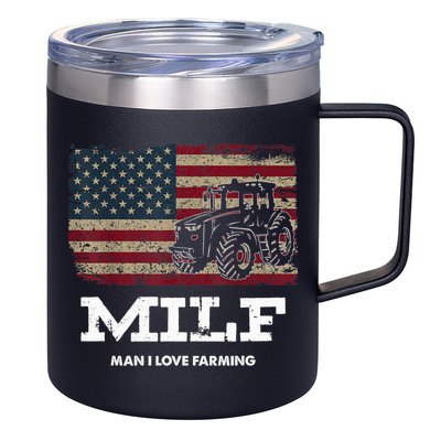 MILF Man I Love Farming Funny Farm Tractor Lover 12oz Stainless Steel Coffee Mug