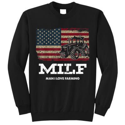 MILF Man I Love Farming Funny Farm Tractor Lover Tall Sweatshirt