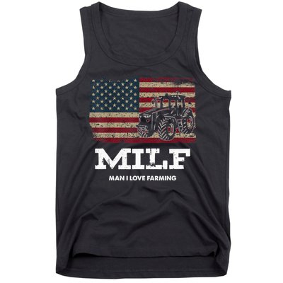 MILF Man I Love Farming Funny Farm Tractor Lover Tank Top