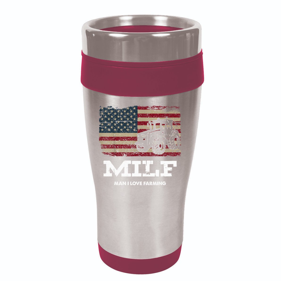 MILF Man I Love Farming Funny Farm Tractor Lover 16oz Travel Tumbler