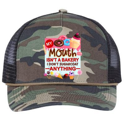 My Mouth Isn't A Bakery I Don't Sugarcoat Anything Retro Rope Trucker Hat Cap