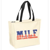 Milf Man I Love Fireworks Funny American 4th Of July Zip Tote Bag