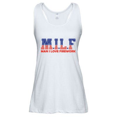 Milf Man I Love Fireworks Funny American 4th Of July Ladies Essential Flowy Tank