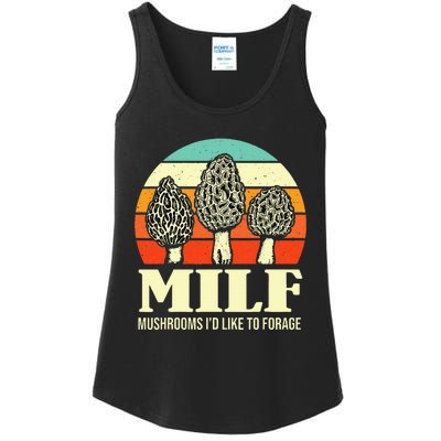 Milf Mushrooms ID Like To Forage Funny Mushroom Lover Gift Ladies Essential Tank