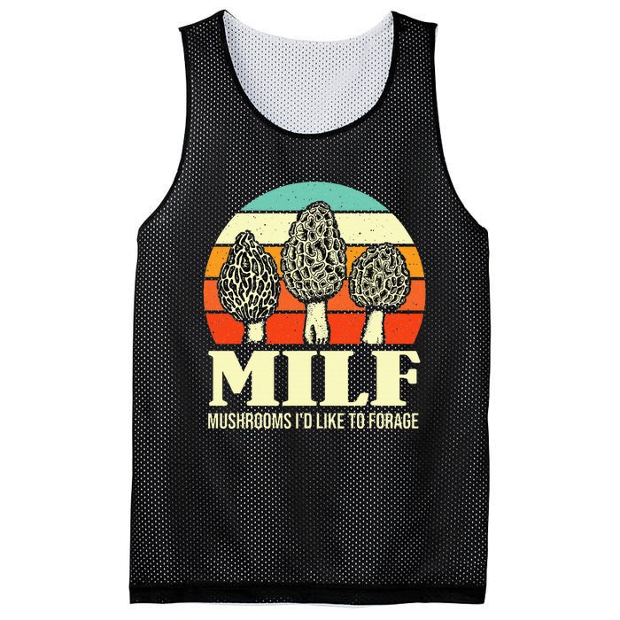 Milf Mushrooms ID Like To Forage Funny Mushroom Lover Gift Mesh Reversible Basketball Jersey Tank