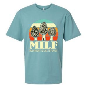 Milf Mushrooms ID Like To Forage Funny Mushroom Lover Gift Sueded Cloud Jersey T-Shirt