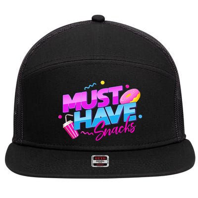 Morejstu Merch Jstu Must Have Snacks 7 Panel Mesh Trucker Snapback Hat