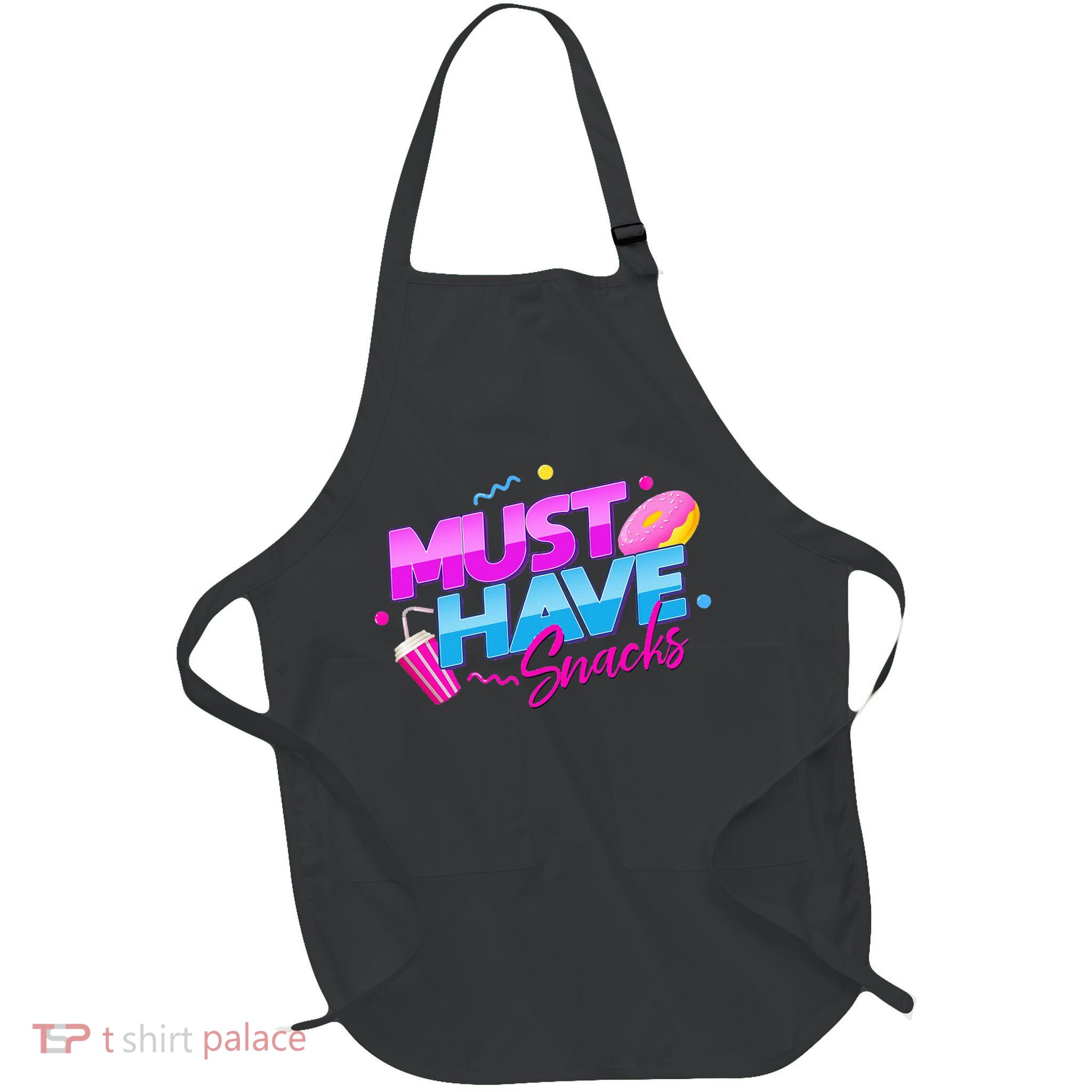 Morejstu Merch Jstu Must Have Snacks Full-Length Apron With Pockets