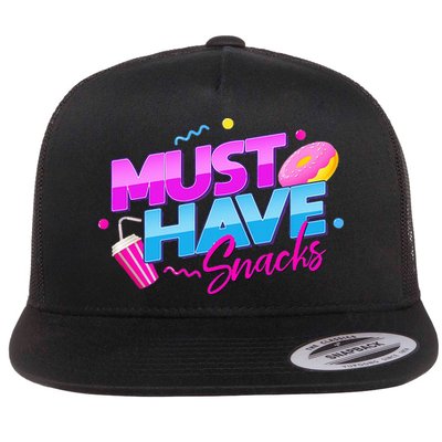 Morejstu Merch Jstu Must Have Snacks Flat Bill Trucker Hat