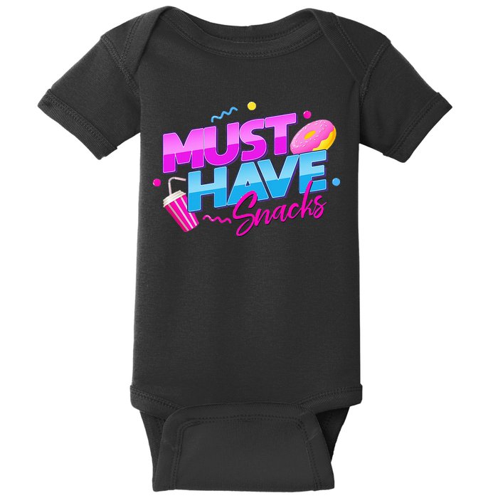 Morejstu Merch Jstu Must Have Snacks Baby Bodysuit