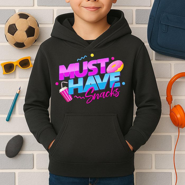 Morejstu Merch Jstu Must Have Snacks Kids Hoodie