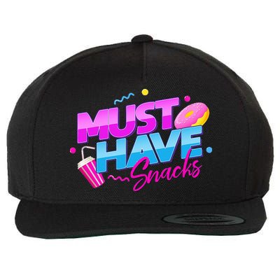 Morejstu Merch Jstu Must Have Snacks Wool Snapback Cap