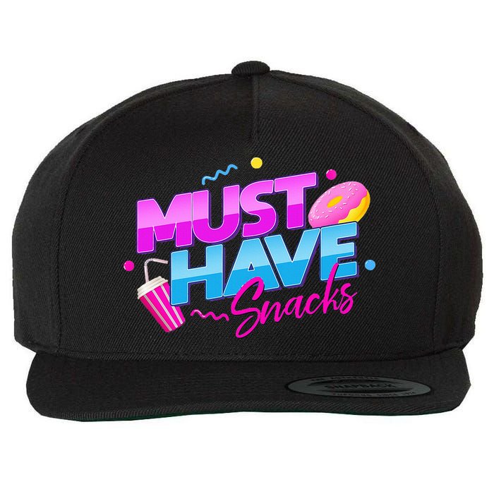 Morejstu Merch Jstu Must Have Snacks Wool Snapback Cap