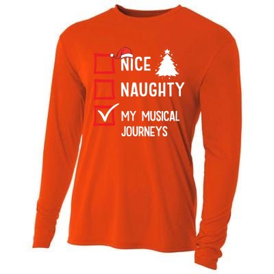 My Musical Journeys Nice Naughty Christmas Musician Artist Gift Cooling Performance Long Sleeve Crew