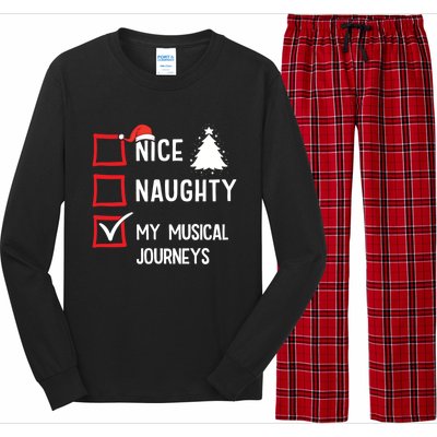 My Musical Journeys Nice Naughty Christmas Musician Artist Gift Long Sleeve Pajama Set