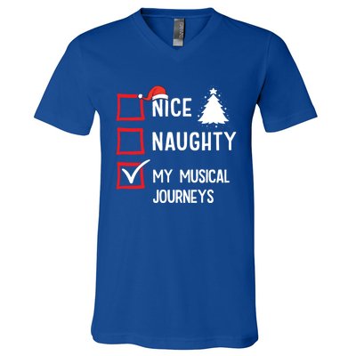 My Musical Journeys Nice Naughty Christmas Musician Artist Gift V-Neck T-Shirt