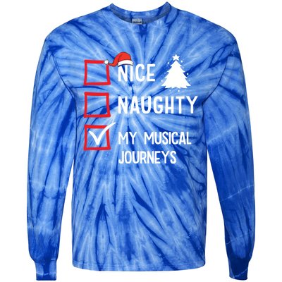 My Musical Journeys Nice Naughty Christmas Musician Artist Gift Tie-Dye Long Sleeve Shirt