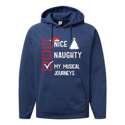 My Musical Journeys Nice Naughty Christmas Musician Artist Gift Performance Fleece Hoodie