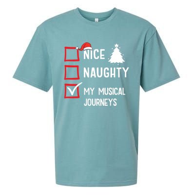 My Musical Journeys Nice Naughty Christmas Musician Artist Gift Sueded Cloud Jersey T-Shirt